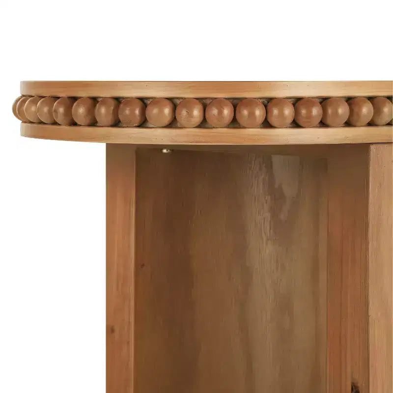 Vintage Beaded-Trim Console Table with Reversible Curved Legs