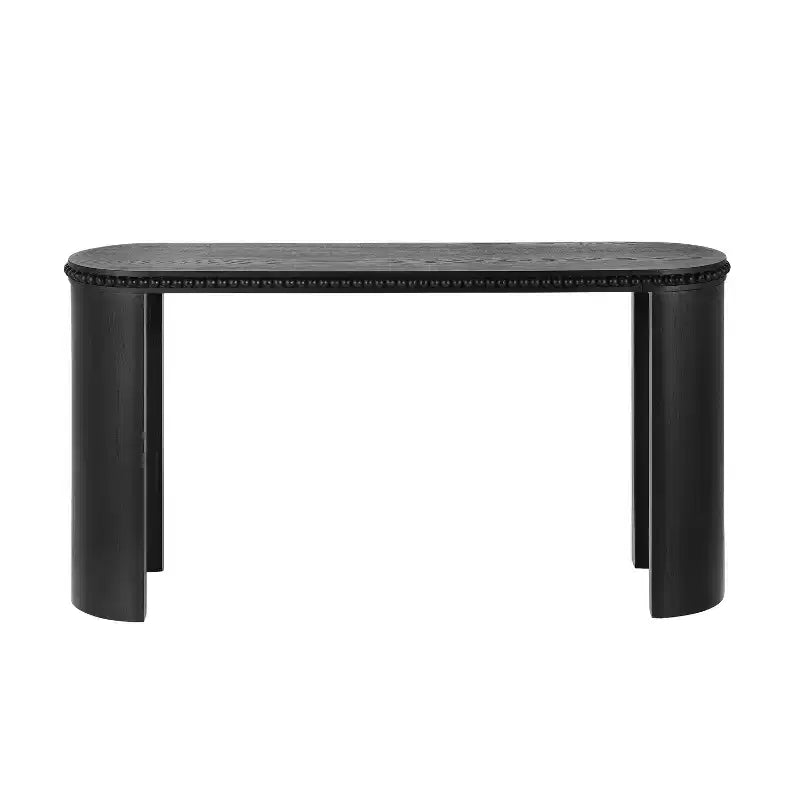 Vintage Beaded-Trim Console Table with Reversible Curved Legs