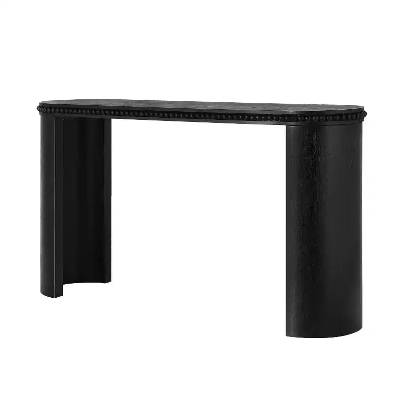 Vintage Beaded-Trim Console Table with Reversible Curved Legs