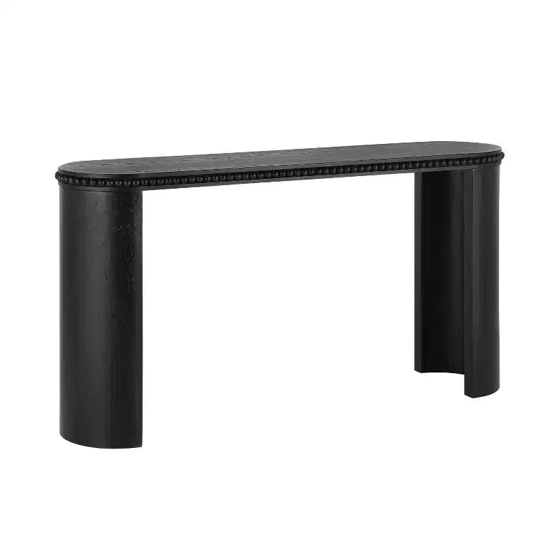 Vintage Beaded-Trim Console Table with Reversible Curved Legs
