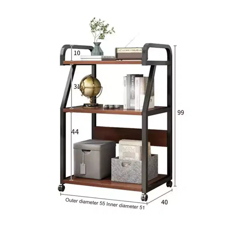 3 Tier Printer Stand on Wheels,Mobile Printer Table with Storage Shelf, Rolling Printer Cart with Wheels for Office Home Office Use
