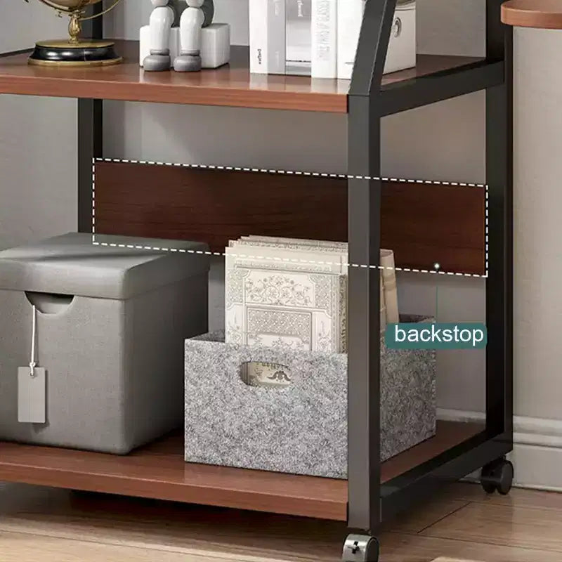 3 Tier Printer Stand on Wheels,Mobile Printer Table with Storage Shelf, Rolling Printer Cart with Wheels for Office Home Office Use