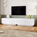  White Elegant TV Stand, Arched Design Media Console with 4 Drawers for 80 TVs