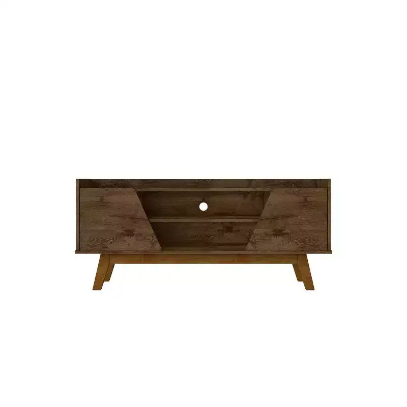  Mid-Century Modern 4 Shelf TV Stand for TVs up to 55" Rustic Brown - 