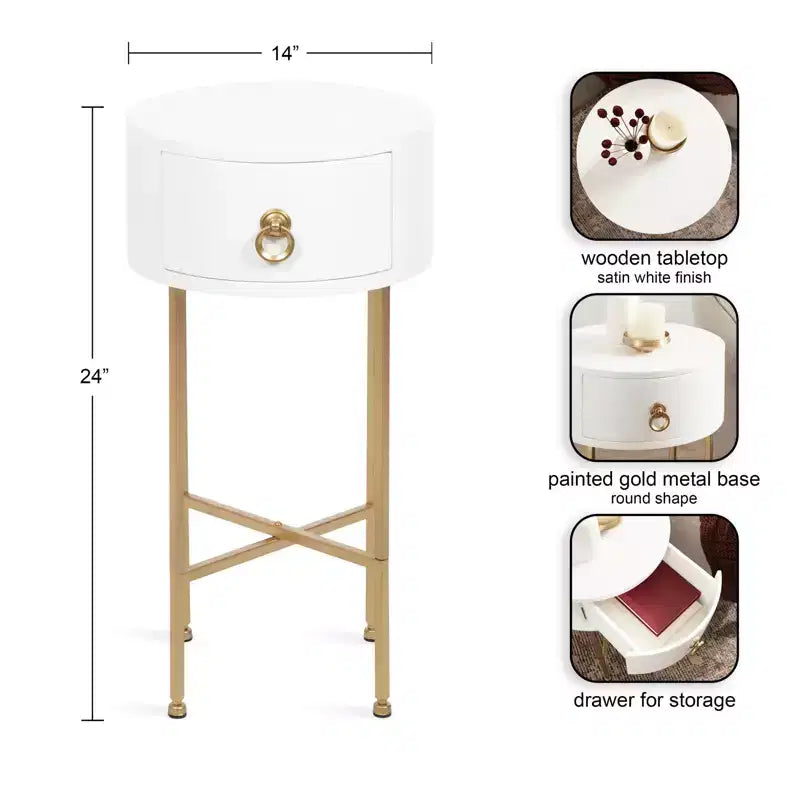 Glam Round Side Table