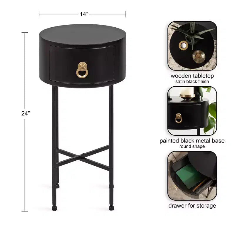 Glam Round Side Table