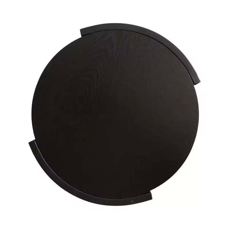 Round Side Table Wood and Metal, 16x15x25, Black