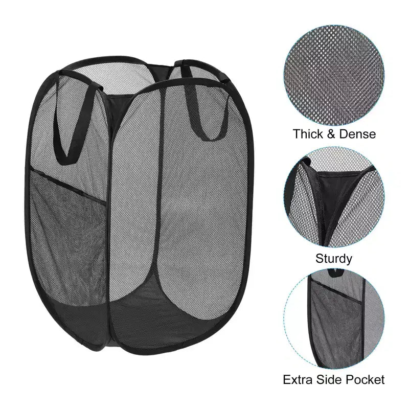 Mesh Collapsible Laundry Baskets Hamper