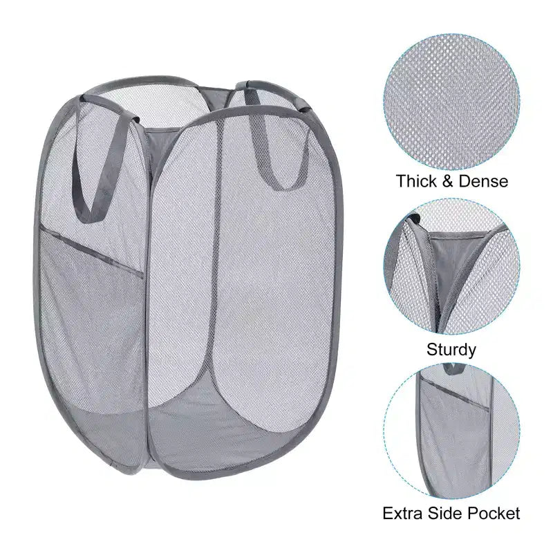Mesh Collapsible Laundry Baskets Hamper