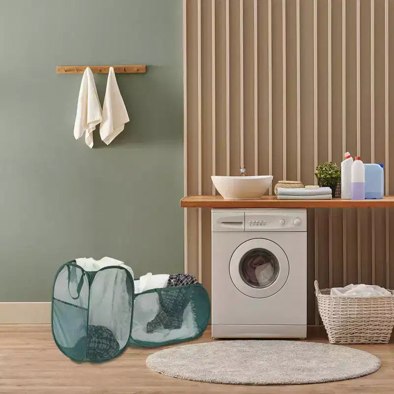 Mesh Collapsible Laundry Baskets Hamper