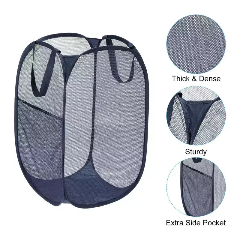 Mesh Collapsible Laundry Baskets Hamper