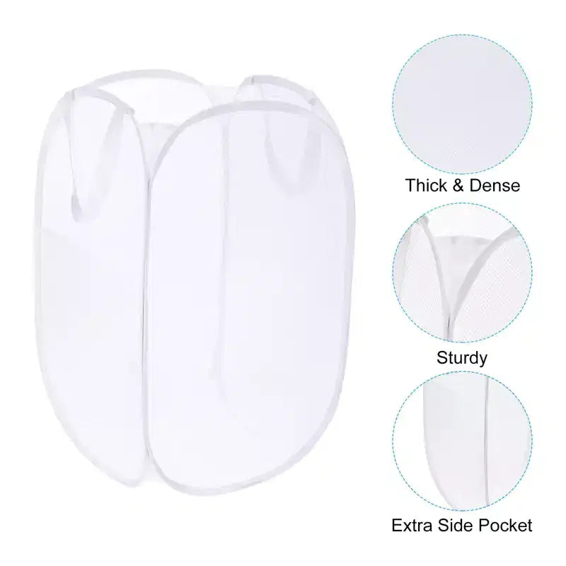 Mesh Collapsible Laundry Baskets Hamper