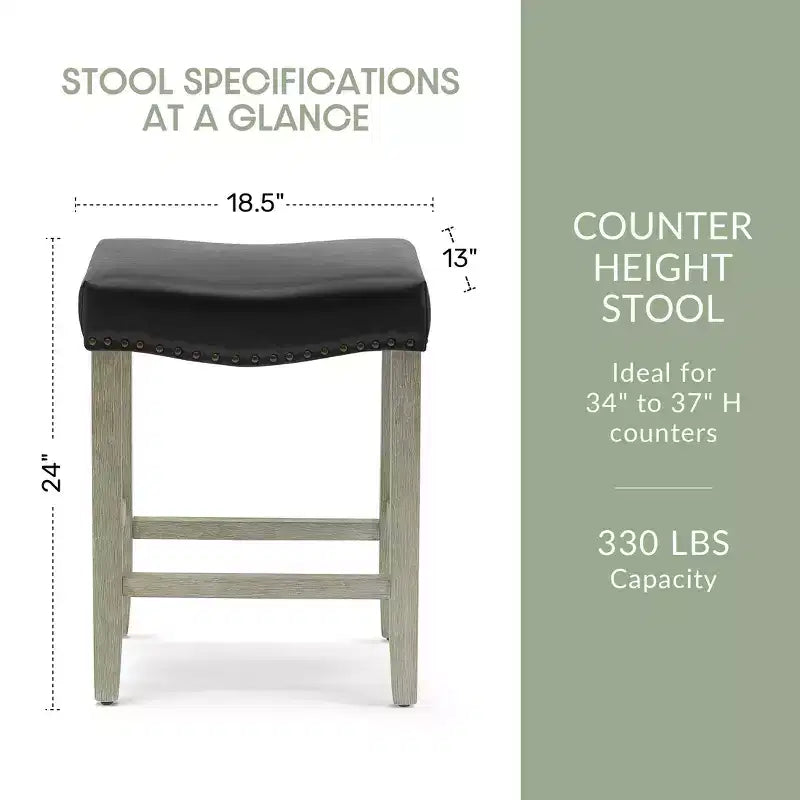 24 Upholstered Saddle Seat Counter Stool