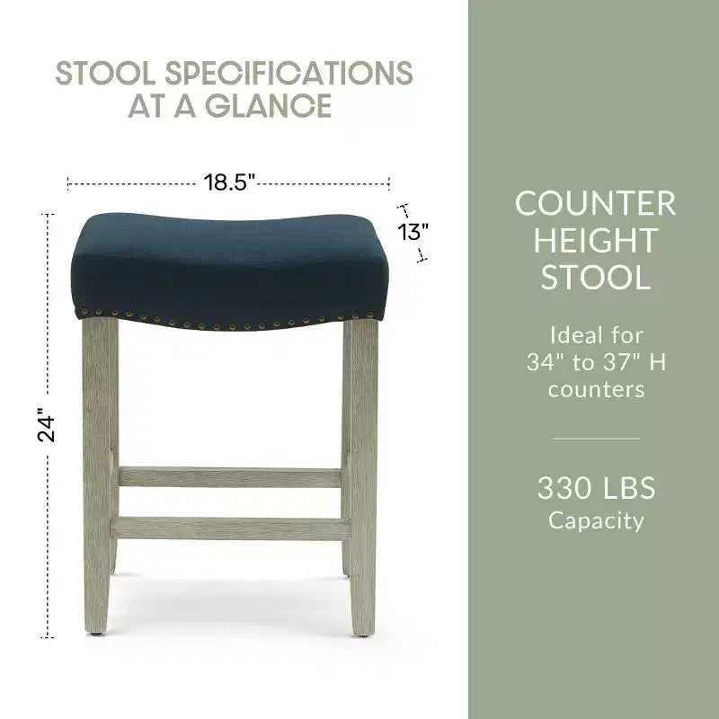 24 Upholstered Saddle Seat Counter Stool