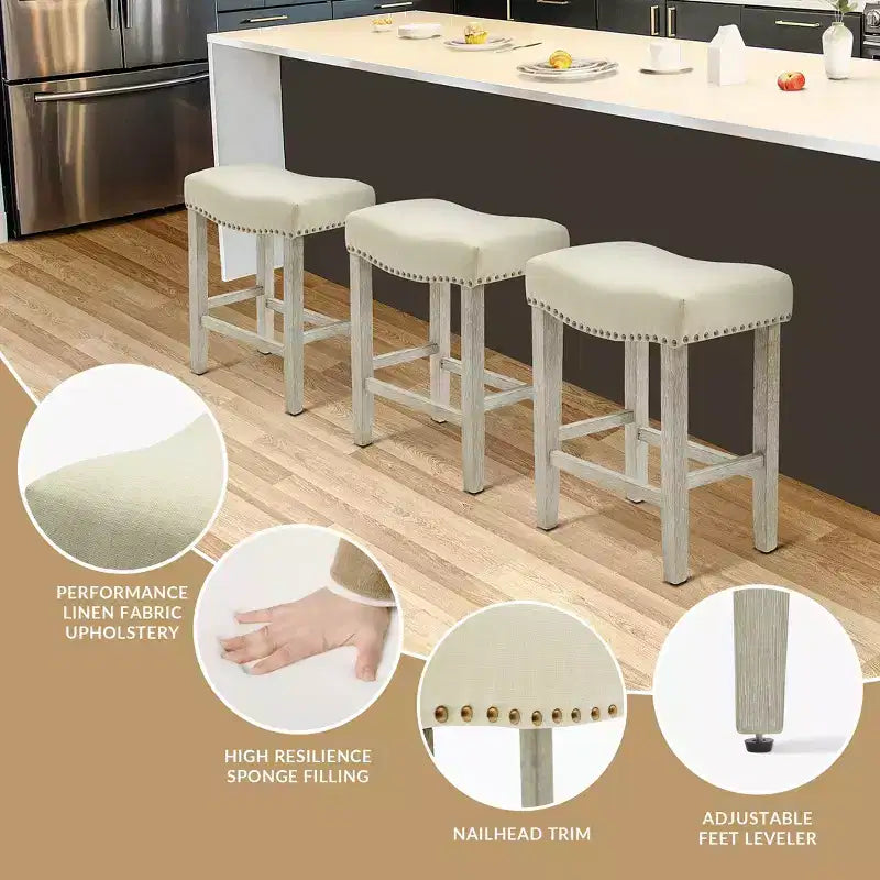 24 Upholstered Saddle Seat Counter Stool