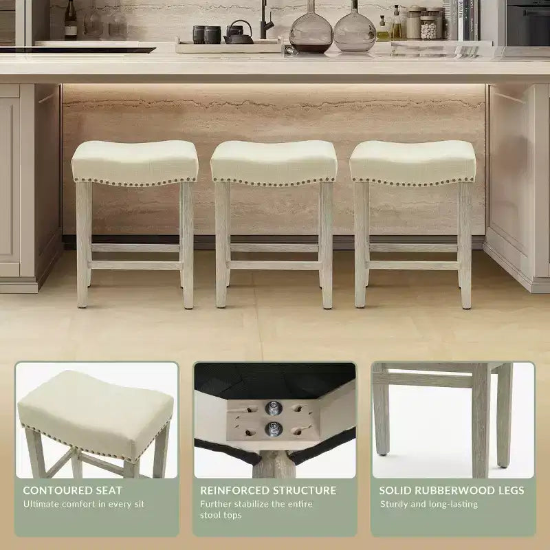 24 Upholstered Saddle Seat Counter Stool