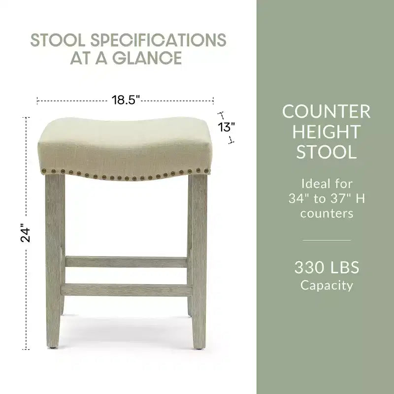 24 Upholstered Saddle Seat Counter Stool