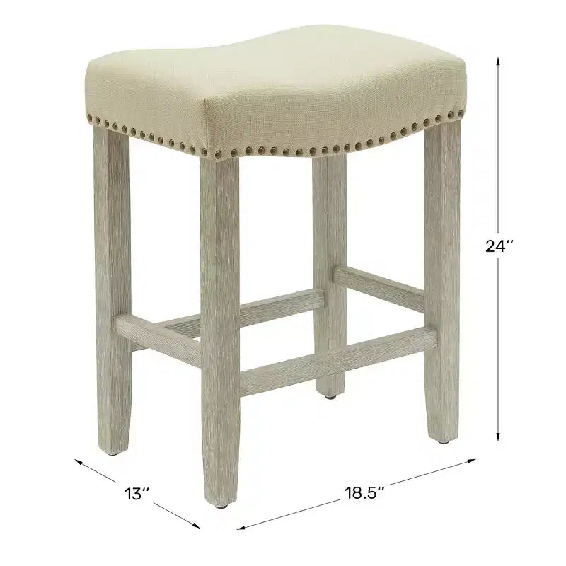 24 Upholstered Saddle Seat Counter Stool