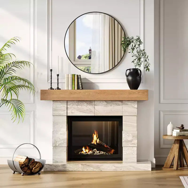 Round Mirror, Circle Mirror, Black Metal Frame Round Mirror for Wall, Round Bathroom Mirror for Entryway, Bedroom, Vanity