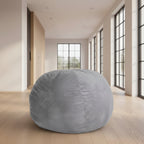  Stuff 'n Sit Large 33'' Bean Bag Storage Cover for Stuffed Animals & Toys - Light Gray Corduroy - Toddler & Kids