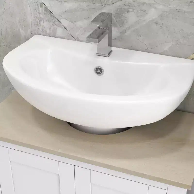 Under-Sink Bathroom Sink Cabinet, Storage Unit with U-Shape and Adjustable Internal Shelf