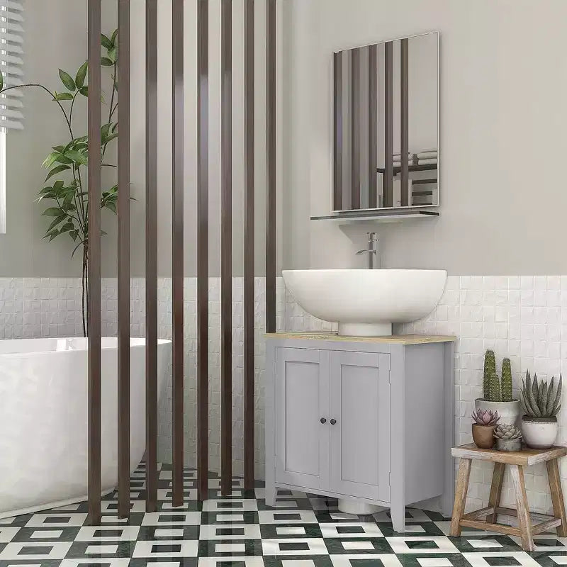 Under-Sink Bathroom Sink Cabinet, Storage Unit with U-Shape and Adjustable Internal Shelf