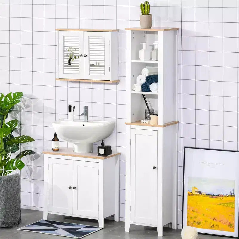 Under-Sink Bathroom Sink Cabinet, Storage Unit with U-Shape and Adjustable Internal Shelf