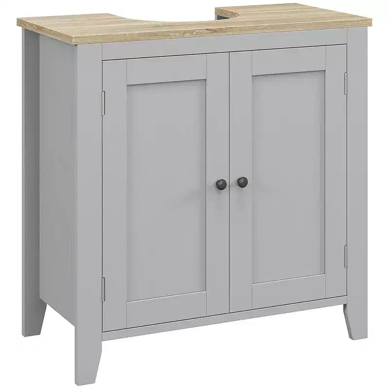  Under-Sink Bathroom Sink Cabinet, Storage Unit with U-Shape and Adjustable Internal Shelf